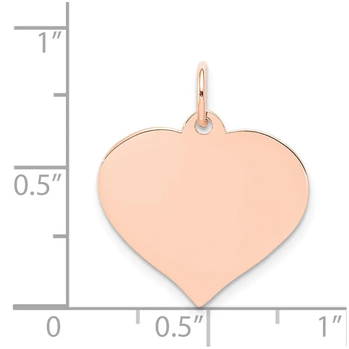 Charm Necklaces 14k Rose Gold Heart Disc Charm Goldia