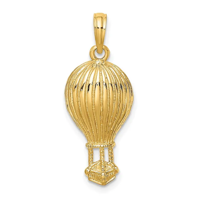 Charm Necklaces 14k Yellow Gold Polished Hot Air Ballon Charm Goldia