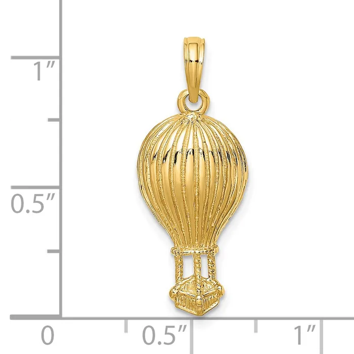 Charm Necklaces 14k Yellow Gold Polished Hot Air Ballon Charm Goldia