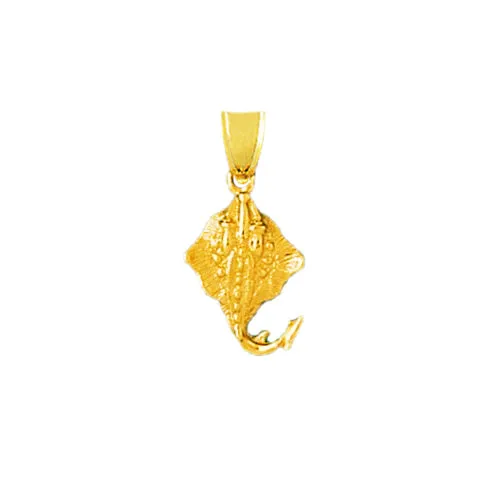 Charm Necklaces Goldia 14K Gold 3D Stingray Charm