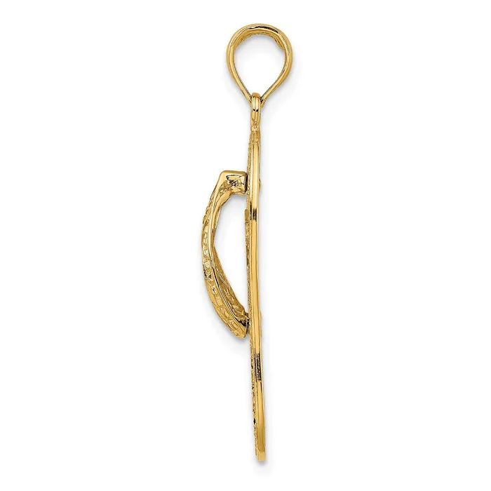 Charm Necklaces Goldia 14k Yellow Gold Palm Tree Flip and Flop Charm