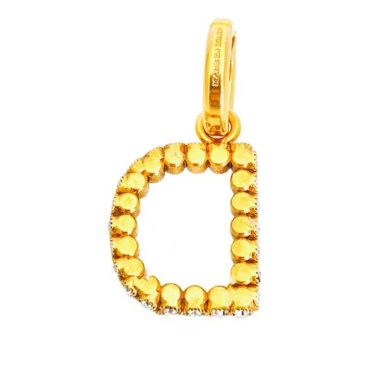 Charm Necklaces JMS always Original Burberry Ladies Gold D Crystalembellished Letter Charm