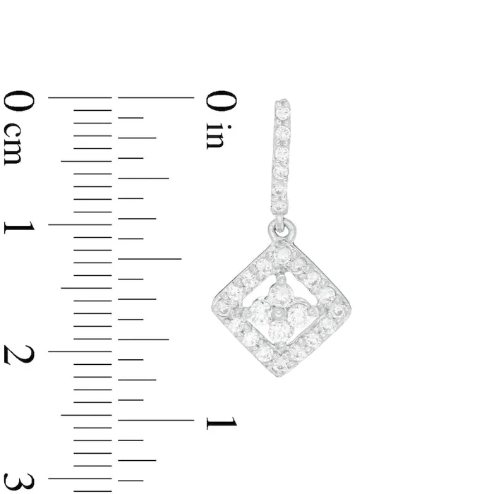 Earrings 05 CT TW Quad Diamond Tilted Square Drop Earrings in 10K White Gold Goldia Earrings 05 CT TW Quad Diamond Tilted Square Drop Earrings in 10K White Gold Goldia