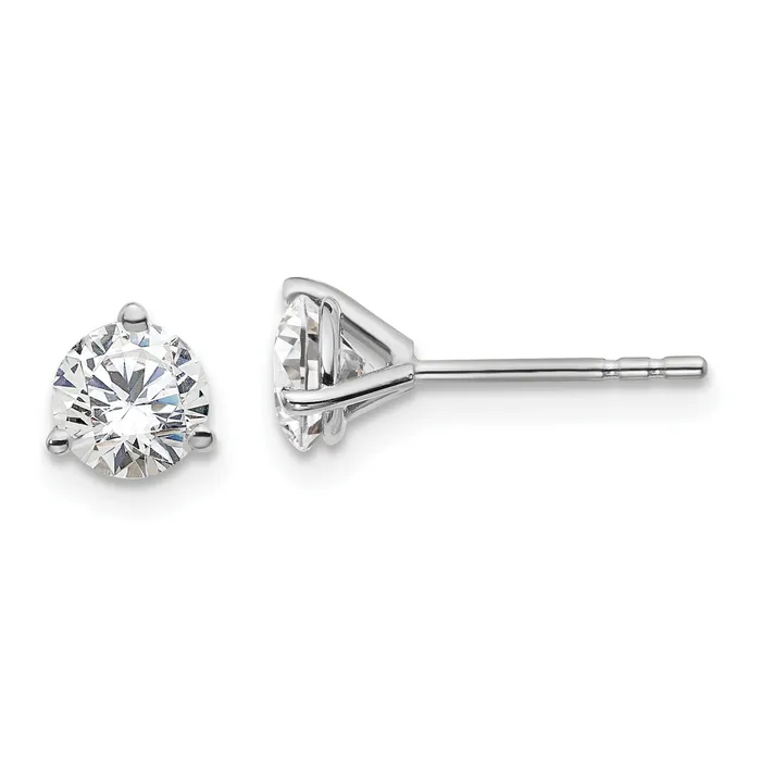 Earrings 14k White Gold 1 ctw Lab Grown Diamond VSSI G Round 3 Prong Heavy Wt Stud Earrings Goldia Earrings 14k White Gold 1 ctw Lab Grown Diamond VSSI G Round 3 Prong Heavy Wt Stud Earrings Goldia