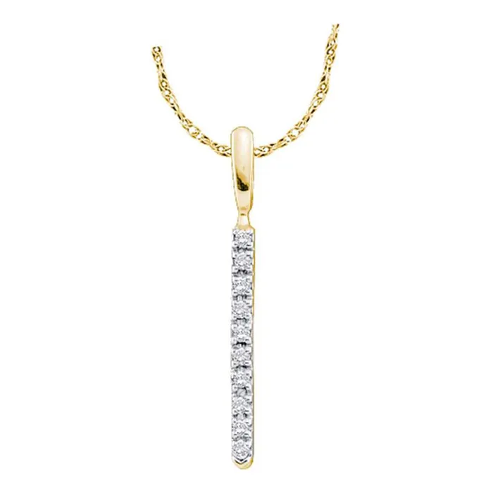 Earrings gndatlanta 14k Yellow Gold Round Diamond Slender Stick Drop Pendant 120 Cttw Earrings gndatlanta 14k Yellow Gold Round Diamond Slender Stick Drop Pendant 120 Cttw