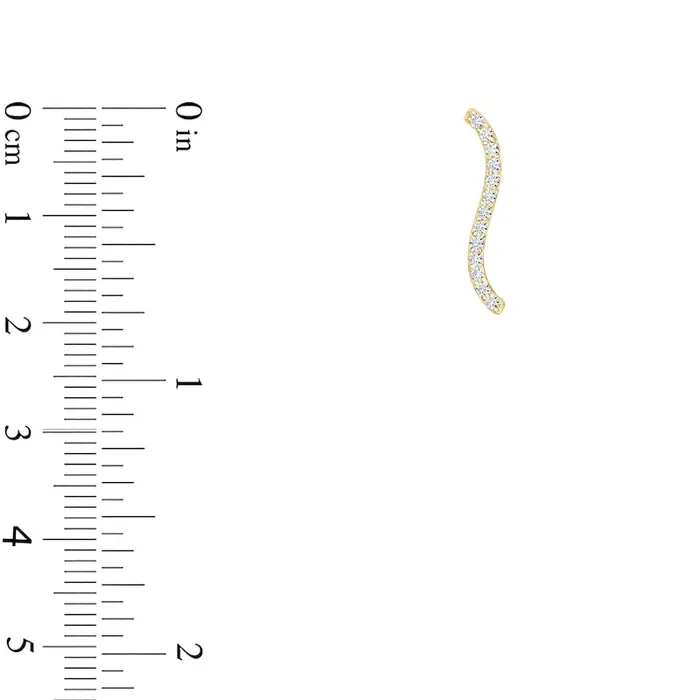 Earrings Goldia 05 CT TW Diamond Wavy Bar Stud Earrings in 10K Gold Earrings Goldia 05 CT TW Diamond Wavy Bar Stud Earrings in 10K Gold