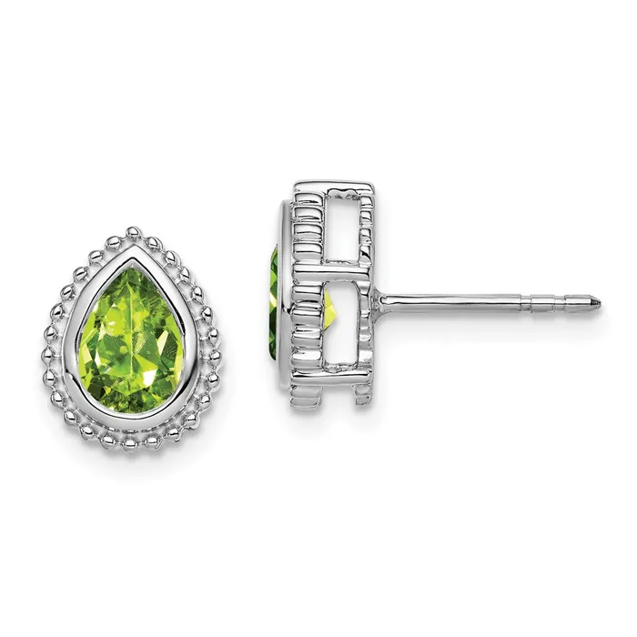 Earrings Goldia 14k White Gold Pear Peridot Post Earrings