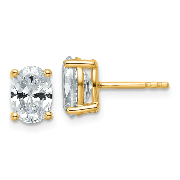 Earrings Goldia 14k Yellow Gold 2 ctw Lab Grown Diamond VSSI G Oval 4 Prong Heavy Wt Stud Earrings Earrings Goldia 14k Yellow Gold 2 ctw Lab Grown Diamond VSSI G Oval 4 Prong Heavy Wt Stud Earrings