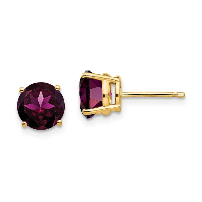 Earrings Goldia 14k Yellow Gold 7mm Rhodolite Garnet earring
