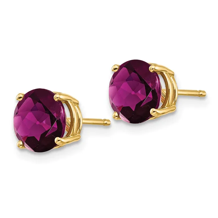 Earrings Goldia 14k Yellow Gold 7mm Rhodolite Garnet earring