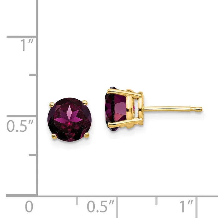 Earrings Goldia 14k Yellow Gold 7mm Rhodolite Garnet earring