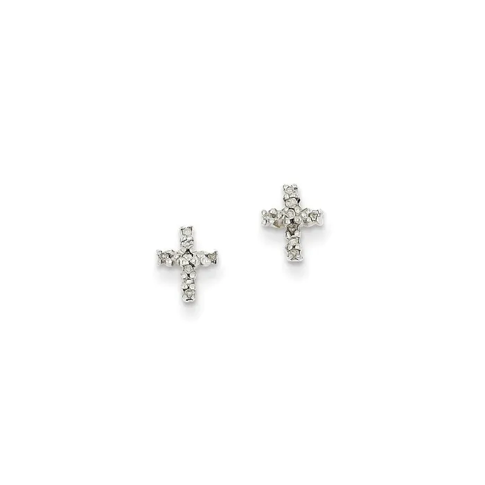 Earrings Goldia 14k Yellow Gold u0026 Top Surface Rhodiumplated Real Diamond Cross Post Earrings Earrings Goldia 14k Yellow Gold u0026 Top Surface Rhodiumplated Real Diamond Cross Post Earrings