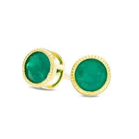 Earrings Goldia 60mm LabCreated Emerald Solitaire Stud Earrings in Sterling Silver with 14K Gold Plate Earrings Goldia 60mm LabCreated Emerald Solitaire Stud Earrings in Sterling Silver with 14K Gold Plate