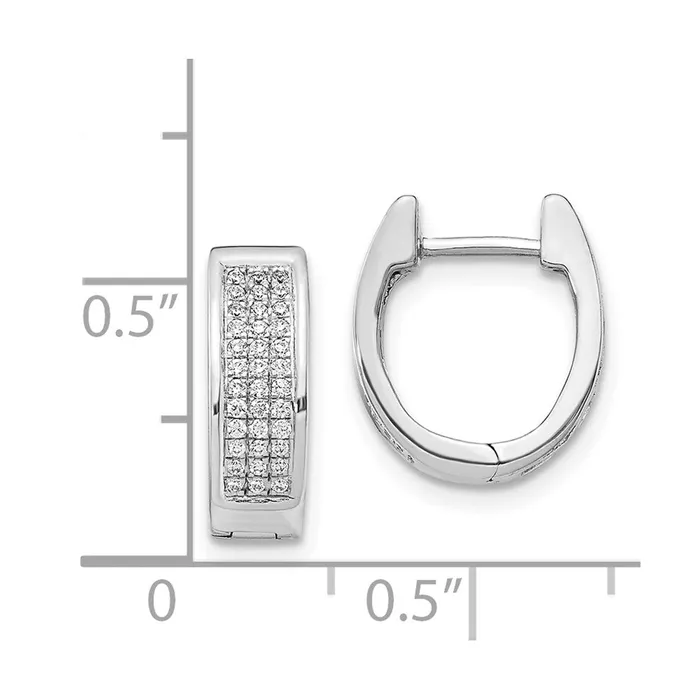 Earrings Goldia Solid 14k White Gold Simulated CZ Small Hinged Oval Hoop Earrings Earrings Goldia Solid 14k White Gold Simulated CZ Small Hinged Oval Hoop Earrings