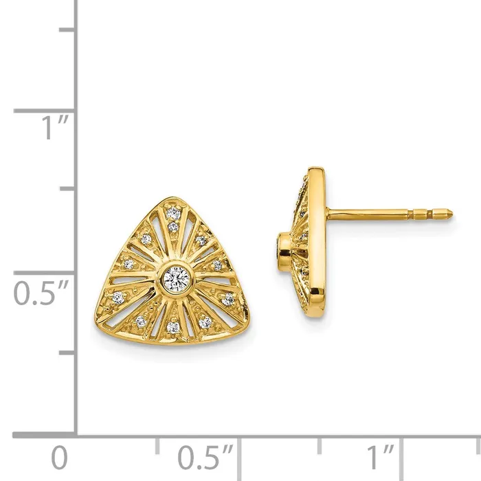 Earrings Goldia Solid 14k Yellow Gold Simulated CZ Vintage Earrings