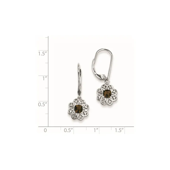 Earrings Goldia Sterling Silver Diamond u0026 Smoky Quartz Earrings