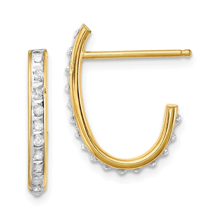 Earrings Goldia Sterling Silver Goldplated Diamond Mystique Post Hoop Earrings Earrings Goldia Sterling Silver Goldplated Diamond Mystique Post Hoop Earrings