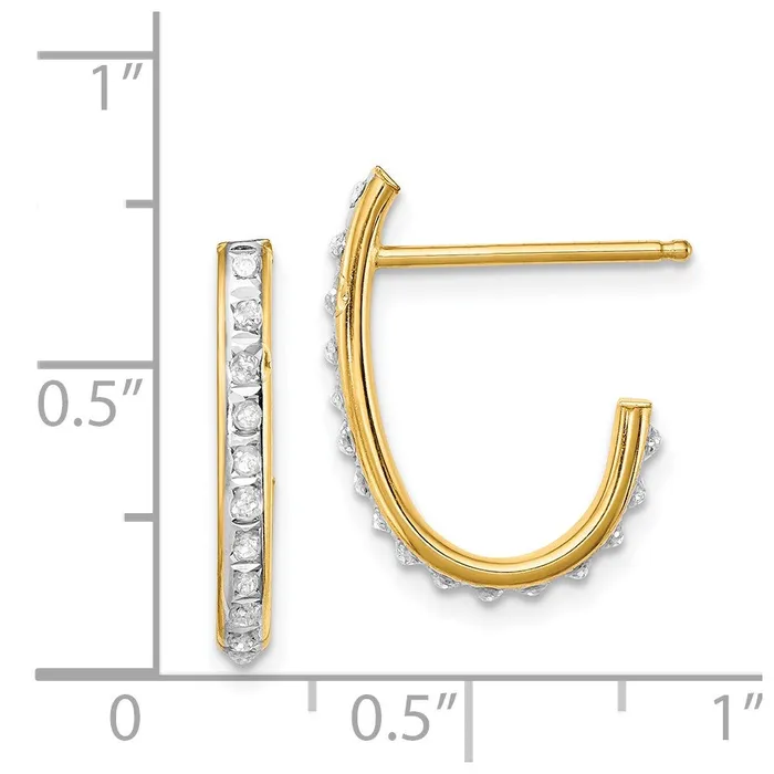 Earrings Goldia Sterling Silver Goldplated Diamond Mystique Post Hoop Earrings