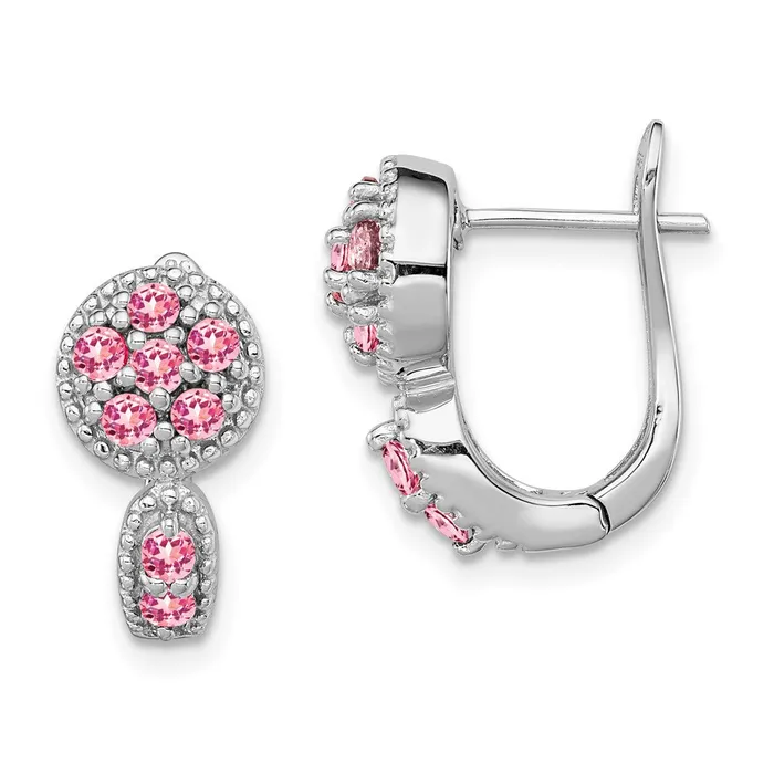 Earrings Goldia Sterling Silver Rhodiumplated Pink Tourmaline Hinged Earrings Earrings Goldia Sterling Silver Rhodiumplated Pink Tourmaline Hinged Earrings