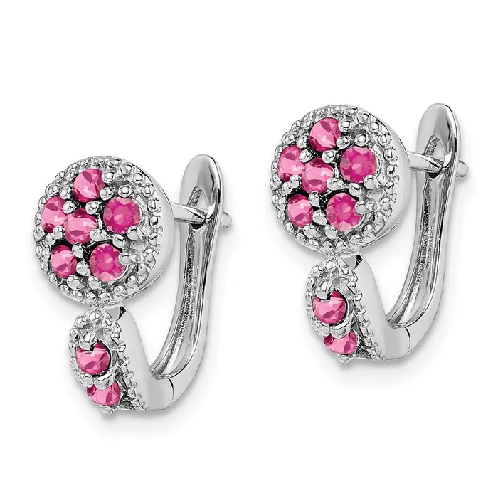 Earrings Goldia Sterling Silver Rhodiumplated Pink Tourmaline Hinged Earrings