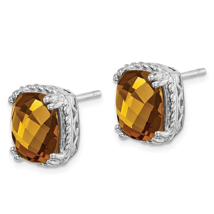 Earrings Goldia Sterling Silver Rhodiumplated Whiskey Quartz Earrings