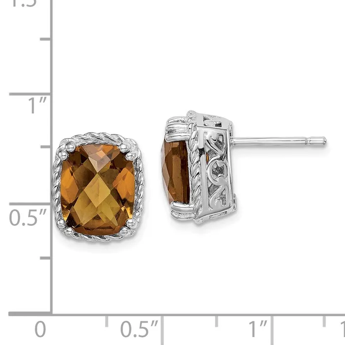 Earrings Goldia Sterling Silver Rhodiumplated Whiskey Quartz Earrings