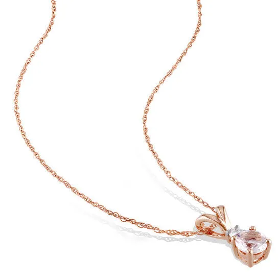 Earrings JMS always Original AMOUR 2 Pc Set Of 110 CT TW Diamond and Morganite Stud Earrings and Necklace In 10K Rose Gold Earrings JMS always Original AMOUR 2 Pc Set Of 110 CT TW Diamond and Morganite Stud Earrings and Necklace In 10K Rose Gold