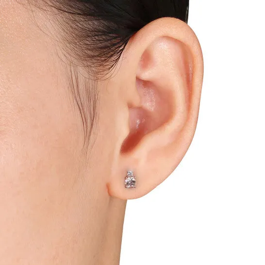 Earrings JMS always Original AMOUR 2 Pc Set Of 110 CT TW Diamond and Morganite Stud Earrings and Necklace In 10K Rose Gold Earrings JMS always Original AMOUR 2 Pc Set Of 110 CT TW Diamond and Morganite Stud Earrings and Necklace In 10K Rose Gold