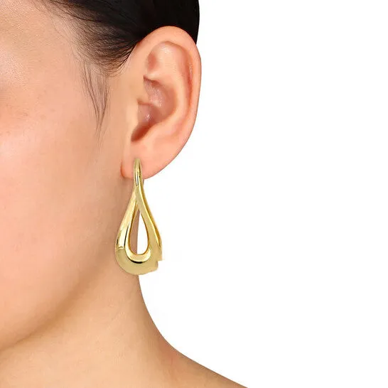Earrings JMS always Original AMOUR 55 Mm Oval Twist Hoop Earrings In Yellow Plated Sterling Silver Earrings JMS always Original AMOUR 55 Mm Oval Twist Hoop Earrings In Yellow Plated Sterling Silver