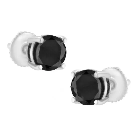 Earrings JMS always Original Haus of Brilliance 14K White Gold 3 cttw Black Diamond ScrewBack 4Prong Classic Stud Earrings ColorEnhanced I2I3 Earrings JMS always Original Haus of Brilliance 14K White Gold 3 cttw Black Diamond ScrewBack 4Prong Classic Stud Earrings ColorEnhanced I2I3