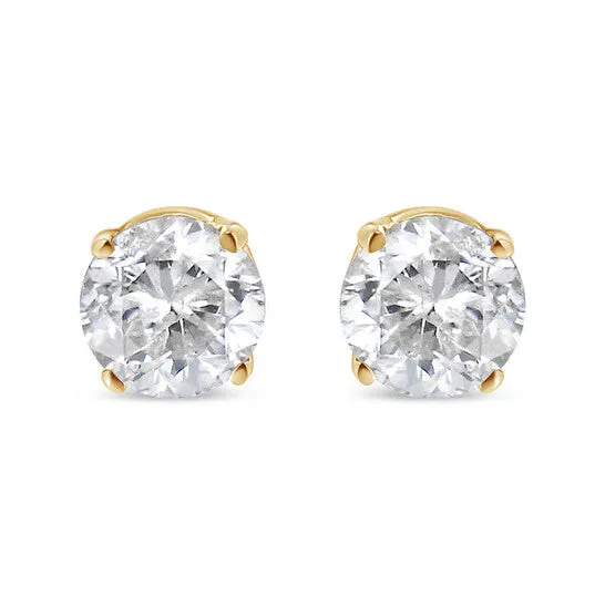 Earrings Original AGS Certified 14K Yellow Gold 12 cttw 4Prong Set Brilliant RoundCut Solitaire Diamond Push Back Stud Earrings ST Color I1I2 Clarity JMS always Earrings Original AGS Certified 14K Yellow Gold 12 cttw 4Prong Set Brilliant RoundCut Solitaire Diamond Push Back Stud Earrings ST Color I1I2 Clarity JMS always