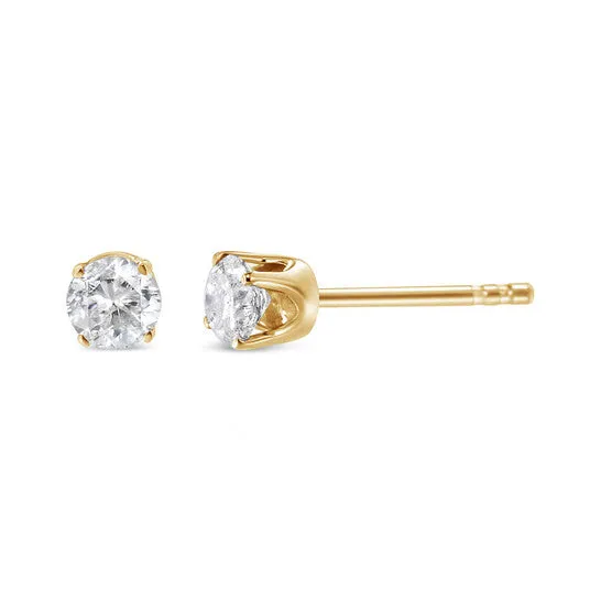 Earrings Original AGS Certified 14K Yellow Gold 12 cttw 4Prong Set Brilliant RoundCut Solitaire Diamond Push Back Stud Earrings ST Color I1I2 Clarity JMS always Earrings Original AGS Certified 14K Yellow Gold 12 cttw 4Prong Set Brilliant RoundCut Solitaire Diamond Push Back Stud Earrings ST Color I1I2 Clarity JMS always