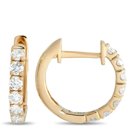 Earrings Original LB Exclusive 14K Yellow Gold 059ct Diamond Hoop Earrings JMS always Earrings Original LB Exclusive 14K Yellow Gold 059ct Diamond Hoop Earrings JMS always