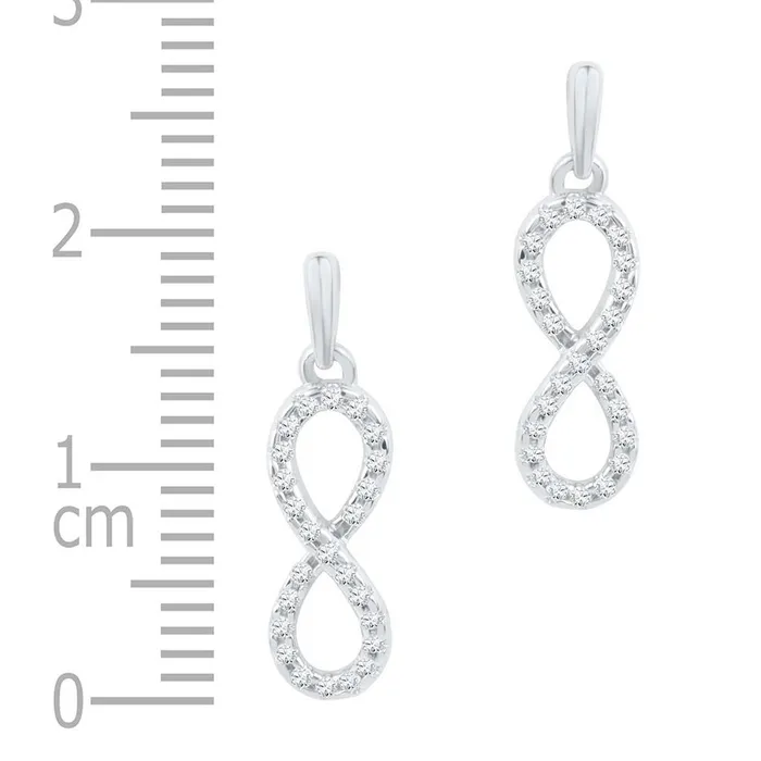 gndatlanta 14k White Gold Round Diamond Infinity Dangle Earrings 14 Cttw Earrings