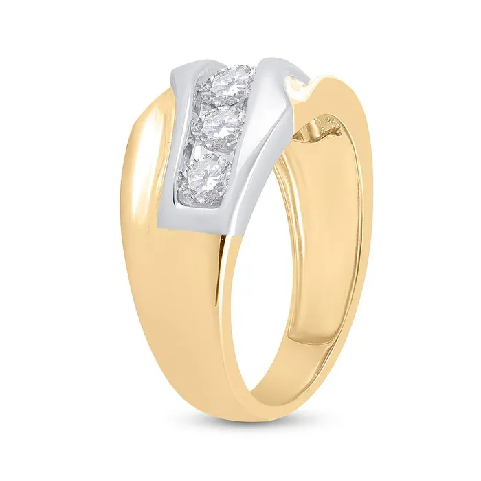 gndatlanta 14k Yellow Gold Round Diamond 5Stone Band Ring 1 Cttw Rings