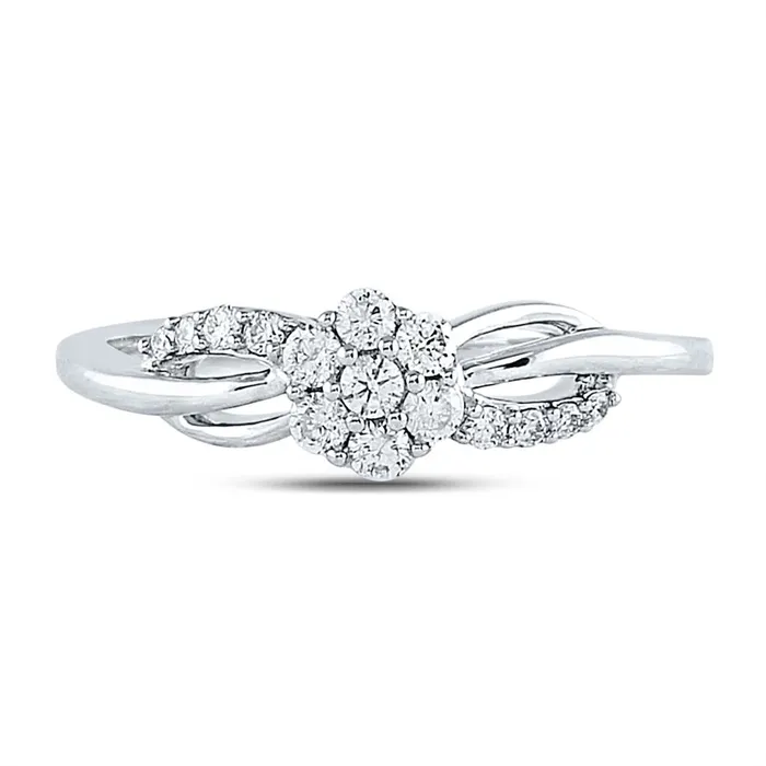 gndatlanta Rings 14k White Gold Round Diamond Flower Cluster Infinity Ring 14 Cttw