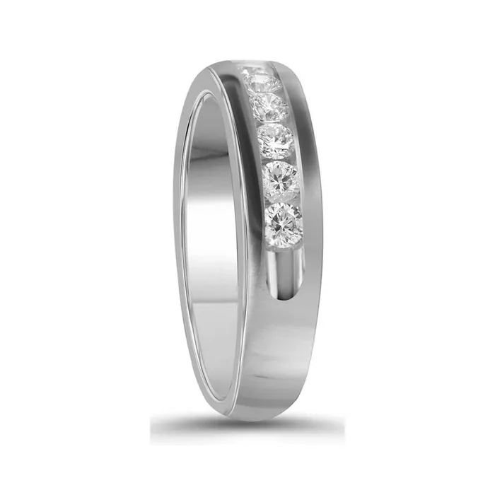 gndatlanta Rings 14k White Gold Round Diamond Wedding Band 1 Cttw