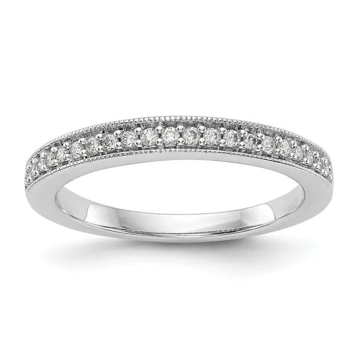 Goldia 020ct CZ Solid Real 14K White Gold Wedding Wedding Band Ring Rings