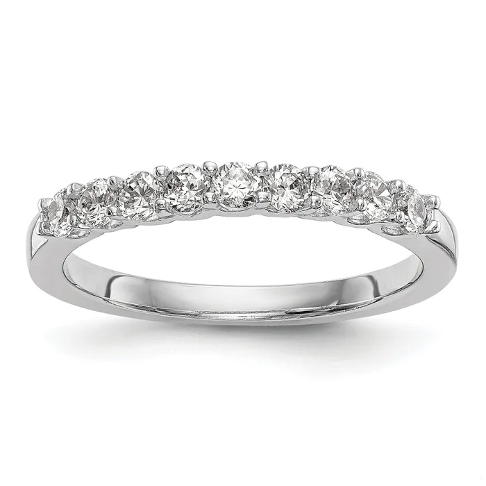 Goldia 035ct CZ Solid Real 14k White Gold Wedding Wedding Band Ring Rings