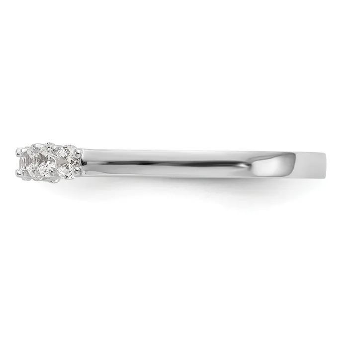 Goldia 035ct CZ Solid Real 14k White Gold Wedding Wedding Band Ring Rings