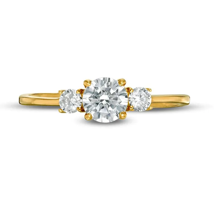 Goldia 063 CT TW Natural Diamond Three Stone Engagement Ring in Solid 14K Gold Rings Goldia 063 CT TW Natural Diamond Three Stone Engagement Ring in Solid 14K Gold Rings