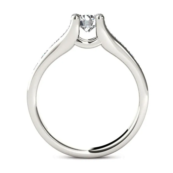 Goldia 075 CT TW Natural Diamond Engagement Ring in Solid 14K White Gold Rings Goldia 075 CT TW Natural Diamond Engagement Ring in Solid 14K White Gold Rings