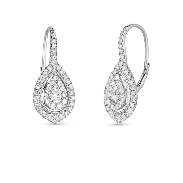 Goldia 1 CT TW Diamond Teardrop Frame VintageStyle Drop Earrings in 14K White Gold Earrings Goldia 1 CT TW Diamond Teardrop Frame VintageStyle Drop Earrings in 14K White Gold Earrings