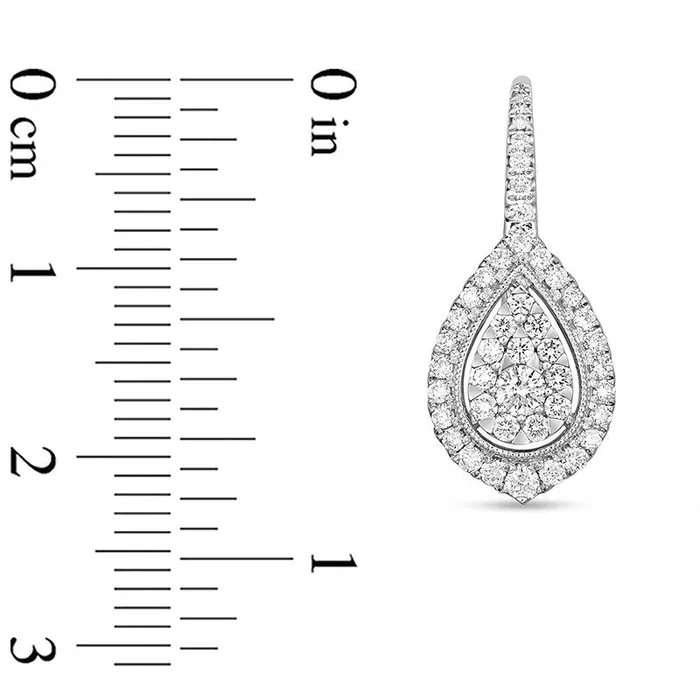 Goldia 1 CT TW Diamond Teardrop Frame VintageStyle Drop Earrings in 14K White Gold Earrings Goldia 1 CT TW Diamond Teardrop Frame VintageStyle Drop Earrings in 14K White Gold Earrings