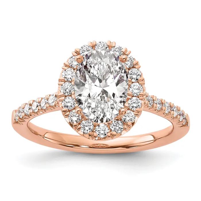 Goldia 14k Rose Gold 12 Ct Lab Grown Diamond VSSI G 1 12 Ct Center Oval Halo Engagement Ring Rings Goldia 14k Rose Gold 12 Ct Lab Grown Diamond VSSI G 1 12 Ct Center Oval Halo Engagement Ring Rings