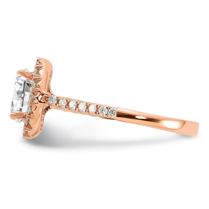 Goldia 14k Rose Gold 12 Ct Lab Grown Diamond VSSI G 1 12 Ct Center Oval Halo Engagement Ring Rings