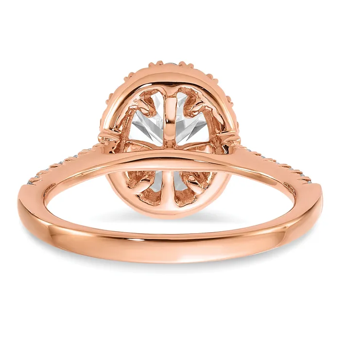 Goldia 14k Rose Gold 12 Ct Lab Grown Diamond VSSI G 1 12 Ct Center Oval Halo Engagement Ring Rings