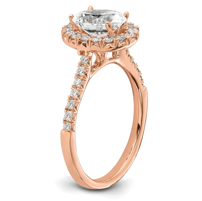 Goldia 14k Rose Gold 12 Ct Lab Grown Diamond VSSI G 1 12 Ct Center Oval Halo Engagement Ring Rings