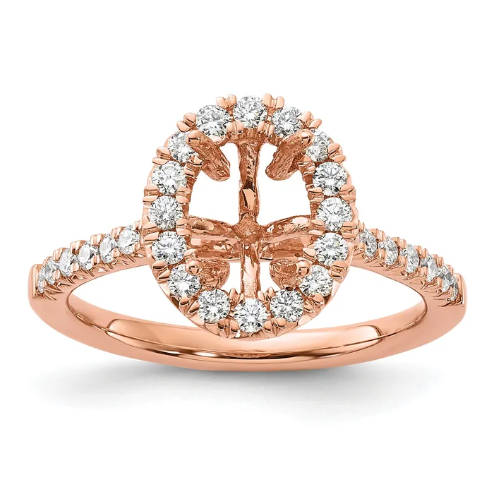 Goldia 14k Rose Gold 12 Ct Lab Grown Diamond VSSI G 1 12 Ct Center Oval Halo Engagement Ring Rings