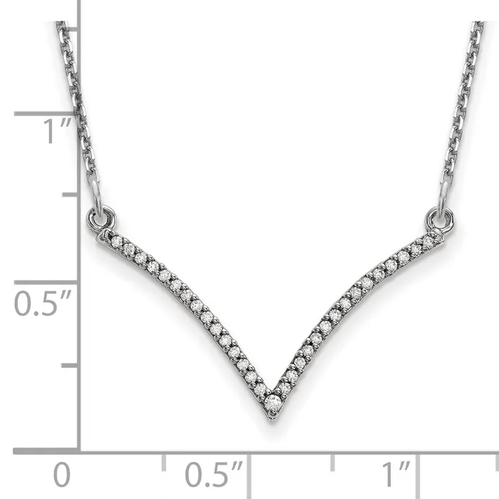 Goldia 14k White Gold Real Diamond V Necklace Necklaces